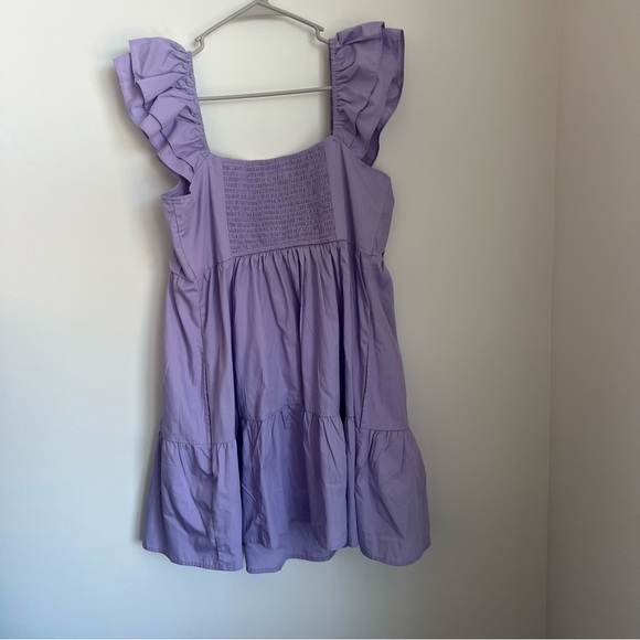 NEW Blogger Favorite Abercrombie Purple Ruffle Flutter Sleeve Dress Large - Picture 7 of 7